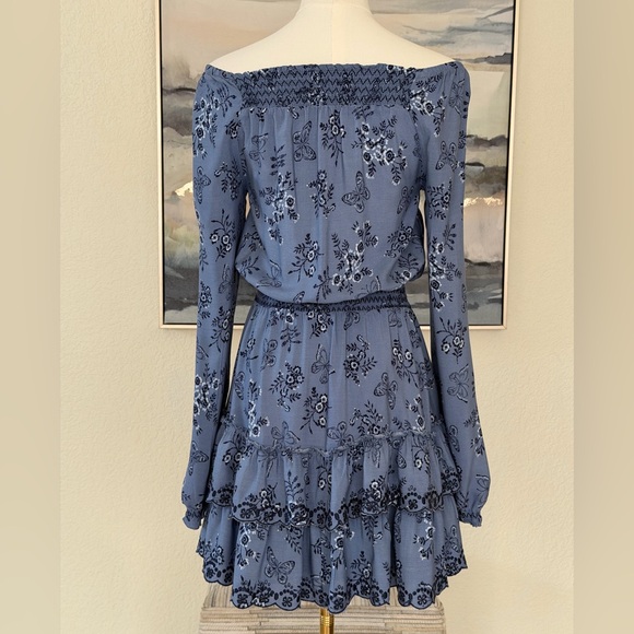 Epic Threads Girls Boho Blue Floral Long Sleeve Dress - Picture 3 of 14